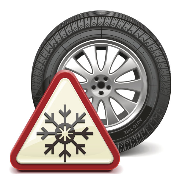 矢量冬季轮胎与标志图片下载