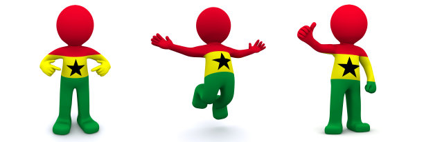 3d字符纹理与加纳国旗图片下载