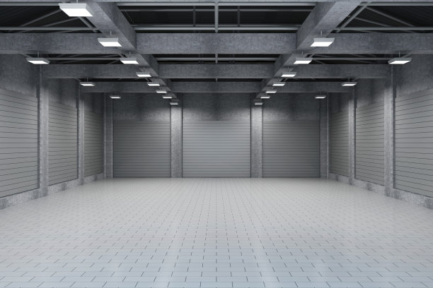 现代仓库3D室内封闭金属百叶窗图片下载