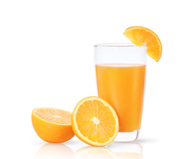 橙汁和橙片图片下载