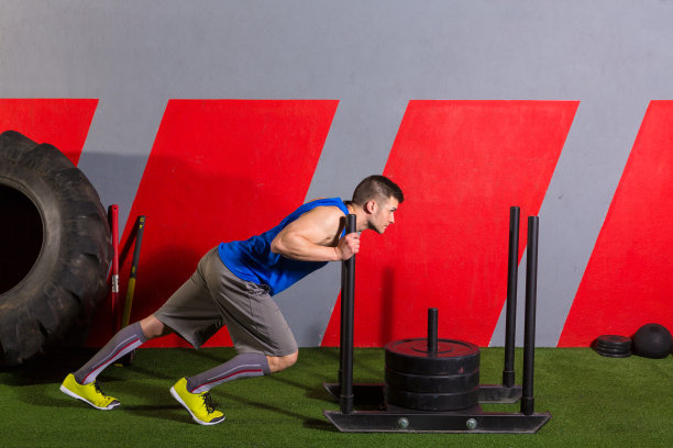 雪橇推人推哑铃锻炼锻炼图片下载