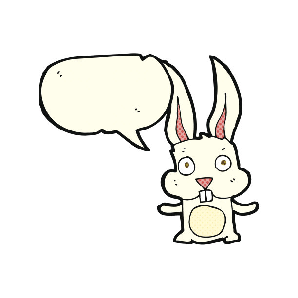 卡通兔子与语音泡泡图片下载