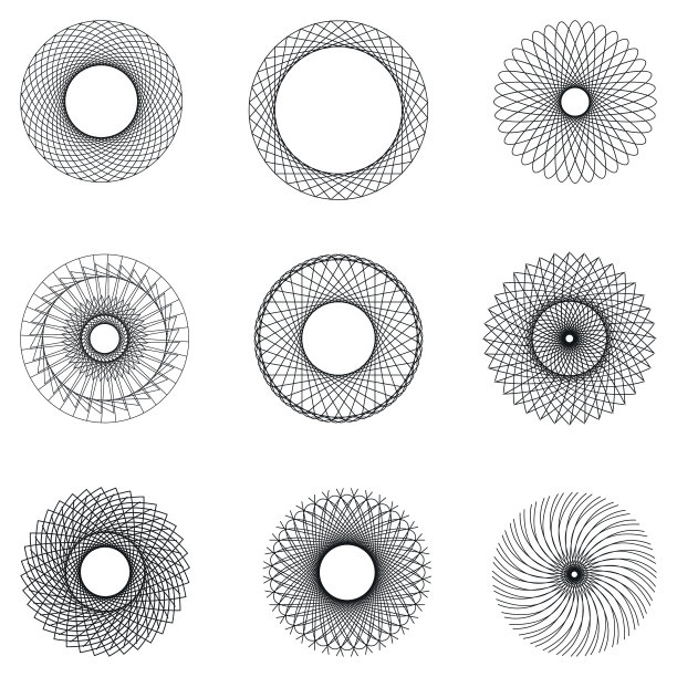 设置水印圆金银丝图案图片下载