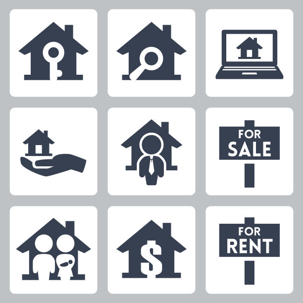 矢量不动产图标集图片下载