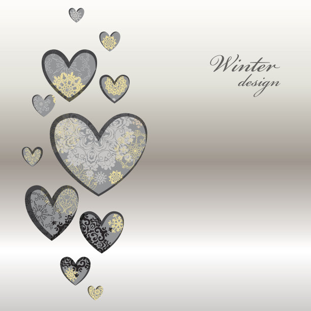 冬天用银白色的雪花设计图片下载