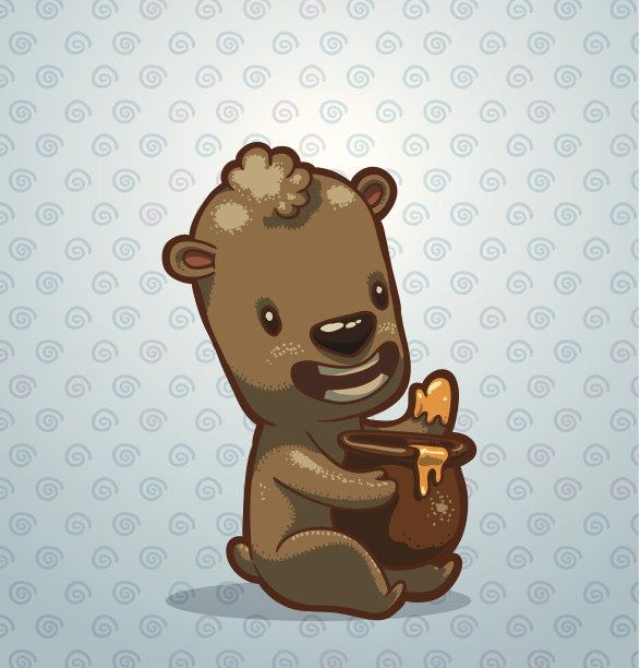 拿着蜜罐的搞笑小熊图片下载