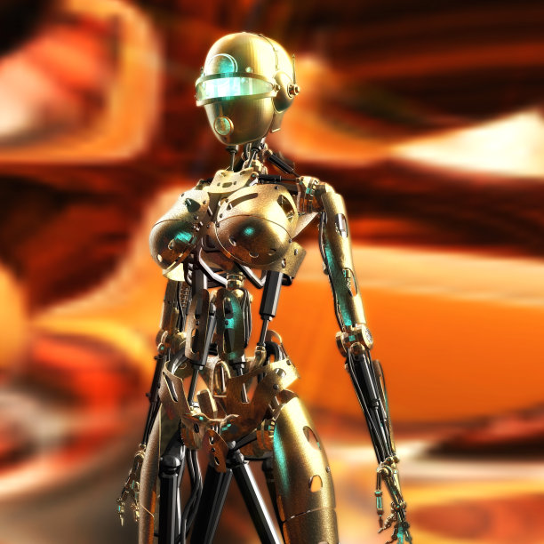 一个机器人的数字3D插图图片下载