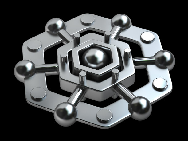 扭曲的铬金属DNA链模型图片下载