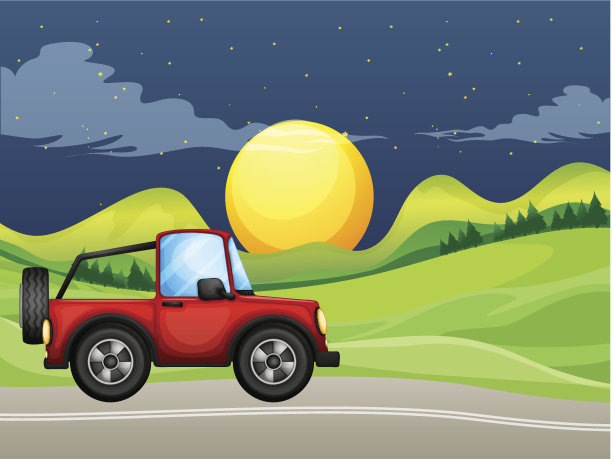 街上有一辆红色的车图片下载