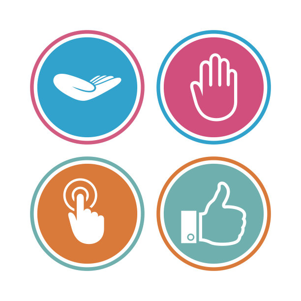 手的图标。就像拇指和点击这里的符号。图片下载