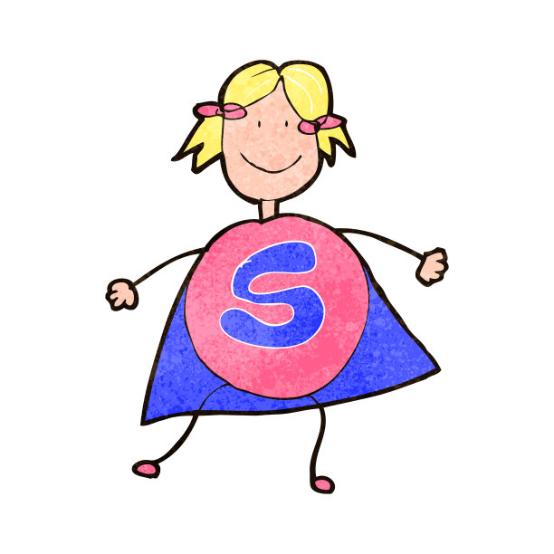 孩子画的超级英雄女孩图片下载