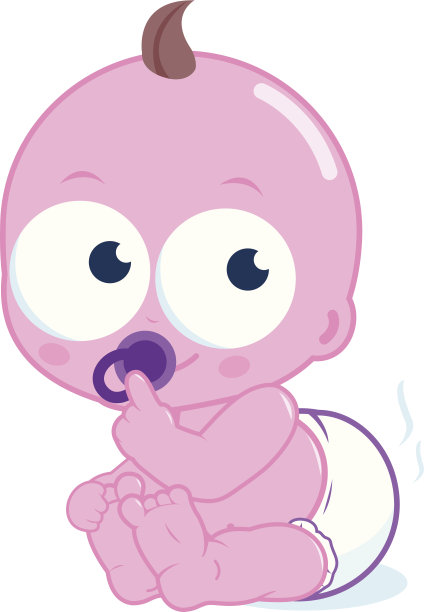 穿着脏尿布的可爱宝宝图片下载
