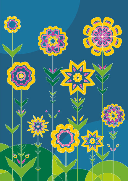 花卉花园(向量)图片下载