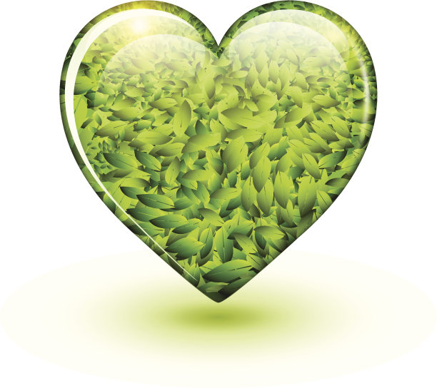 绿色的心图标图片下载
