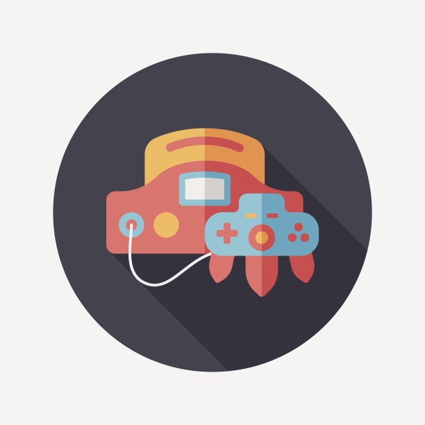 手持游戏机的长阴影的平面图标，eps10图片下载