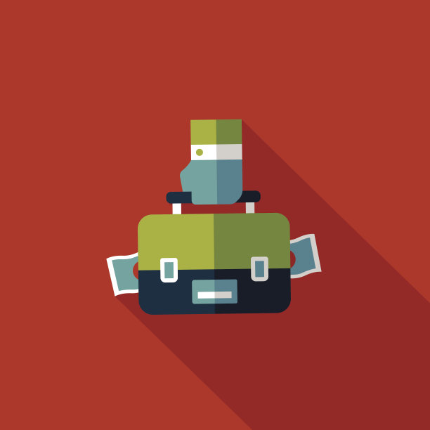 商务袋扁平图标与长影子，eps10图片下载