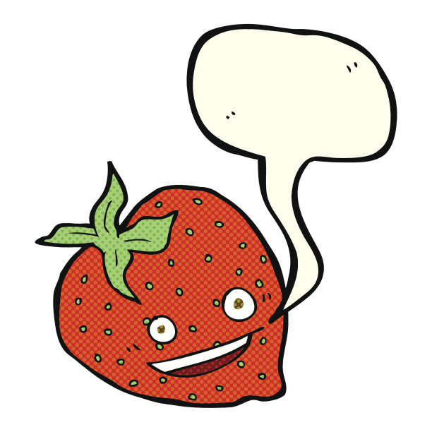 卡通草莓与语音泡泡图片下载