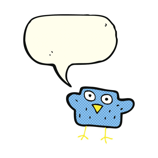 带有语音泡泡的卡通小鸟图片下载