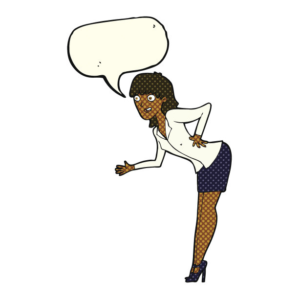 卡通女商人用演讲泡泡解释图片下载