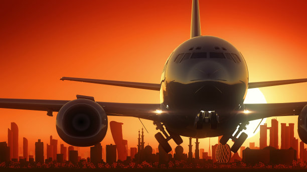 阿布扎比阿联酋地平线日出起飞图片下载