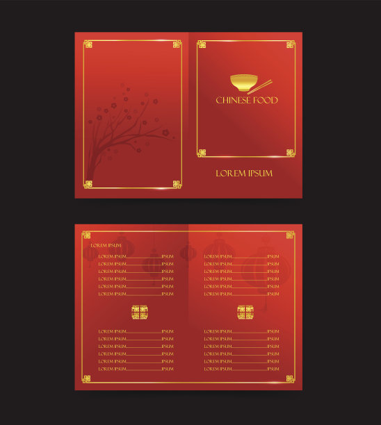 中餐厅东方菜单图片下载