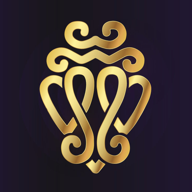 金Luckenbooth胸针矢量设计元素。经典的苏格兰双心图片下载