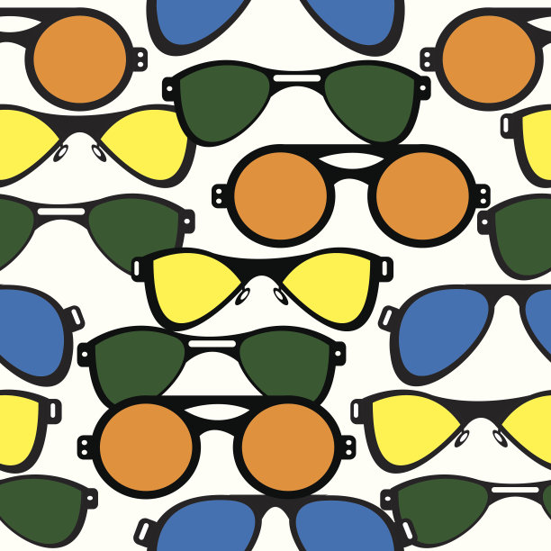 无缝图案复古太阳镜图片下载