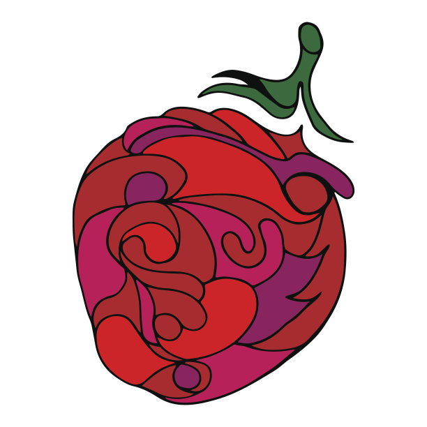 艺术草莓孤立在白色图片下载