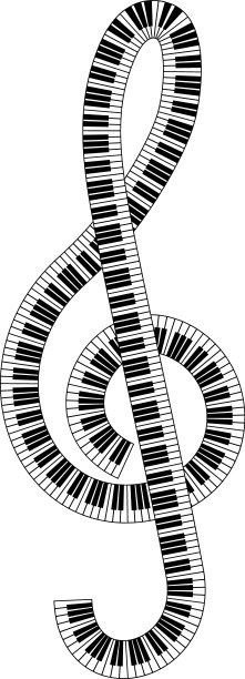 由钢琴键盘创建的谱号图片下载