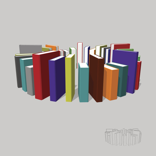 圆的书。3d矢量彩色插图。图片下载