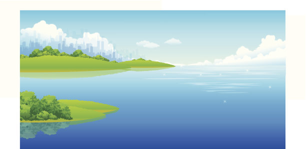 城市天际线和大海图片下载