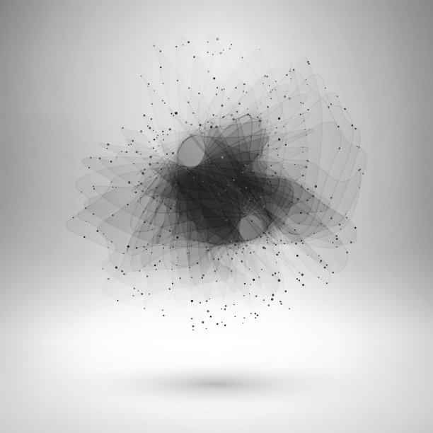 一种抽象的由线和点连接的导线元件图片下载