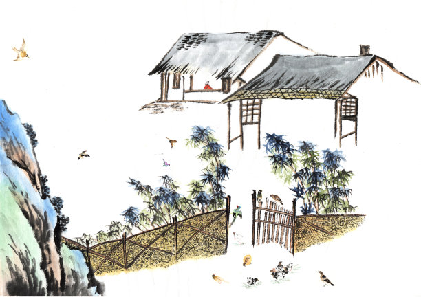 有很多鸟的房子图片下载