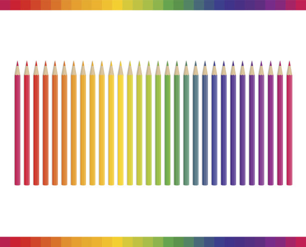 用铅笔画不同颜色的矢量。图片下载