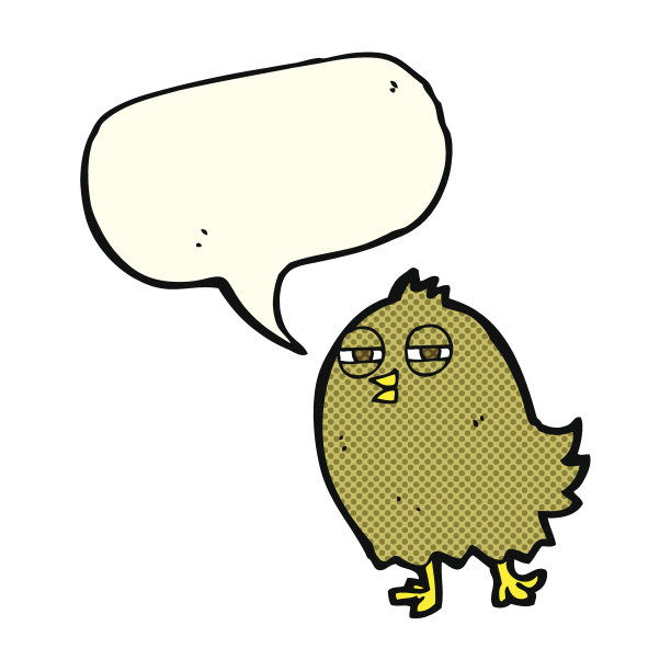 有趣的卡通鸟与语音泡泡图片下载