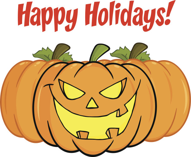 用微笑的南瓜问候节日快乐图片下载