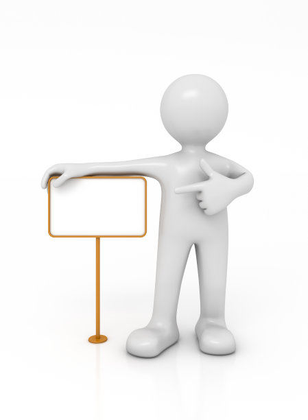 带着金属招牌的小男人图片下载