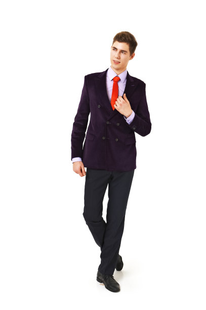 穿着现代西服的人被隔离在白色的衣服上图片下载