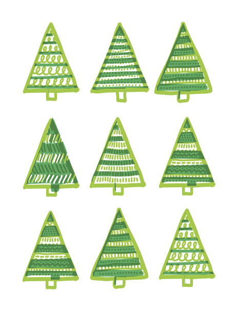 手绘圣诞树图片下载