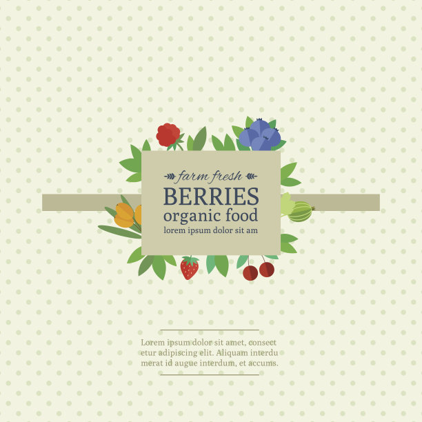 带有新鲜浆果和水果的横幅。有机食品的概念图片下载