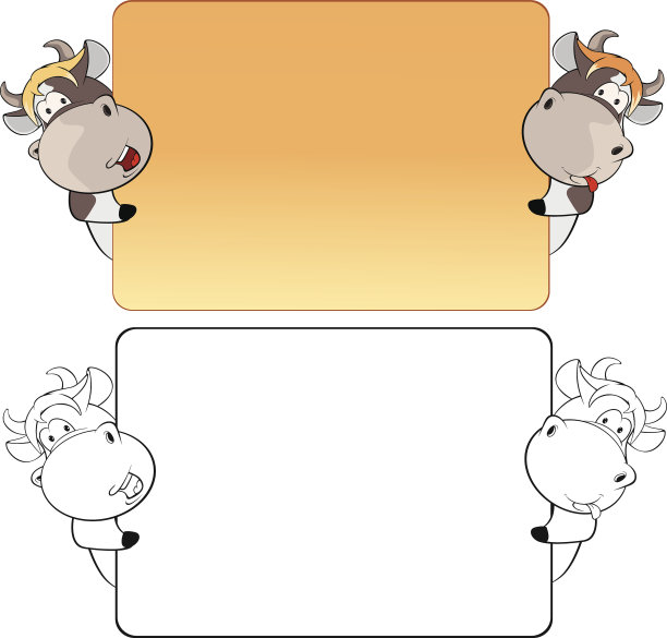 拜访卡与奶牛卡通图片下载