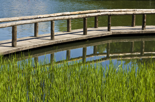 桥在湖素材图片