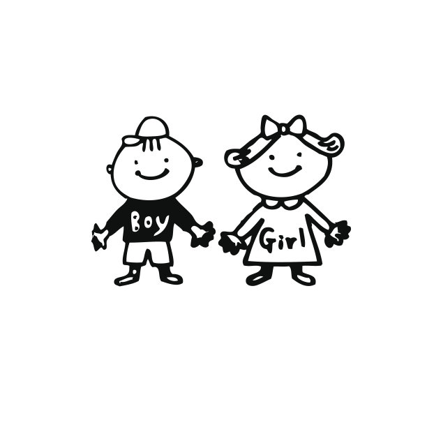 儿童夫妇的框架上的白色背景图片下载