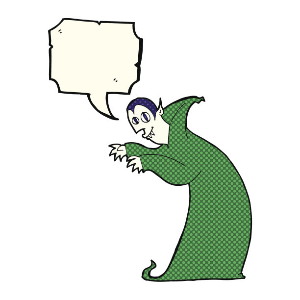 卡通幽灵吸血鬼与讲话气泡图片下载