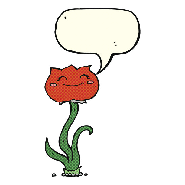 卡通花与语音泡泡图片下载