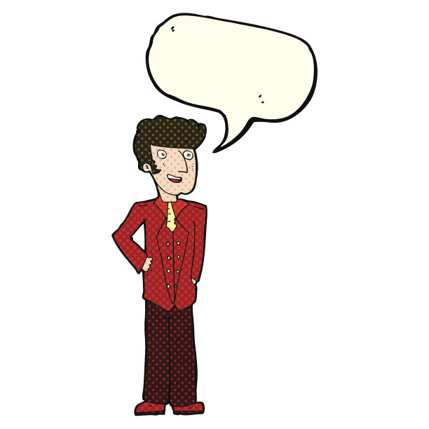卡通上流社会的男人与言论泡泡图片下载