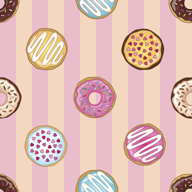 粉红色的甜甜圈模式图片下载