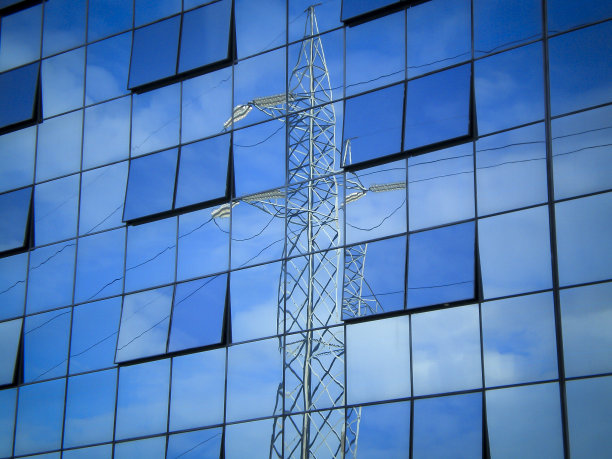 电力线格塔反射图片下载