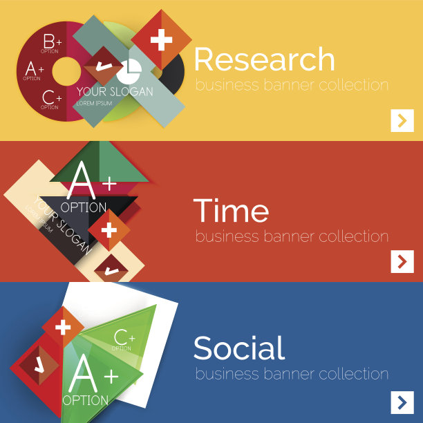 平面设计纸信息图横幅集图片下载