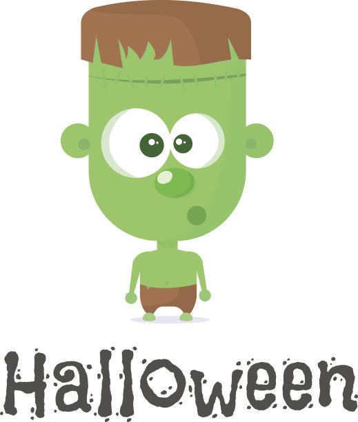 万圣节人物——弗兰肯斯坦。矢量图图片下载
